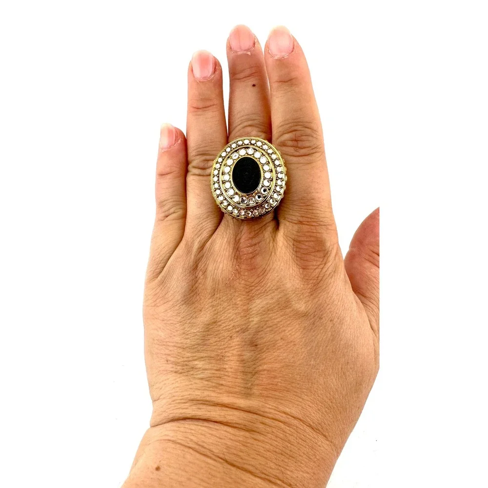 Vintage Juicy Couture Perfume Ring Locket Couture Couture Gold Crystal Y2K Ring